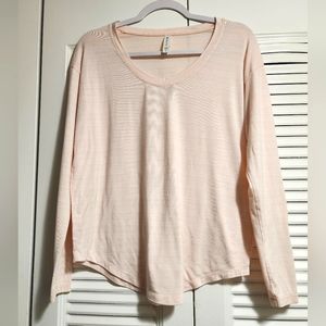 Athleta cloudlight stratus striped top whisper stripe ballerina pink soft siz S